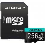 Memoria MicroSD Adata Premier Pro 256GB SDXC UHS-I U3 V30 Clase 10 A2 Con Adaptador AUSDX256GUI3V30SA2-RA1