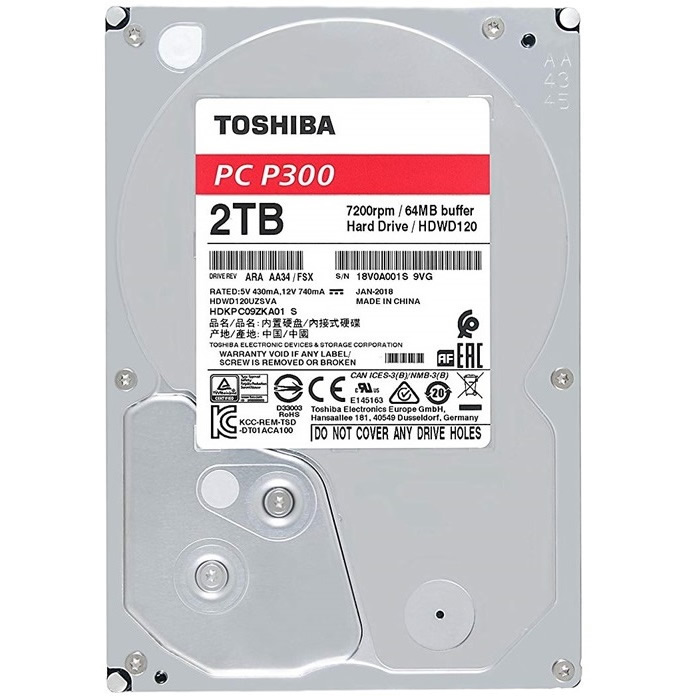 Disco Duro 3.5 Toshiba 2TB 7200RPM SATA 64MB HDWD120UZSVA XtremeTecPc.com