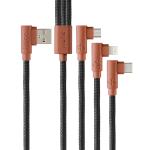 Cables 3 en 1  Hune Hiedra USB 1,2 m Corteza (AT-ACC-CA-319-COR)