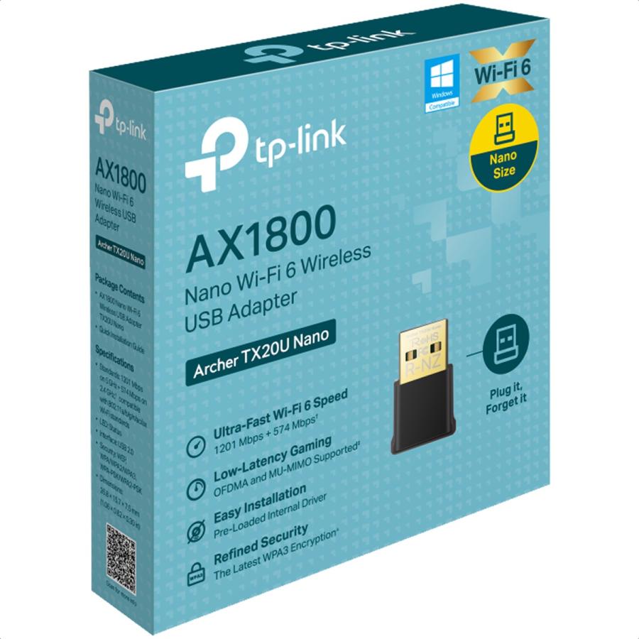 Adaptador Inalambrico USB Tp-Link Archer TX20U Nano Wi-Fi 6 Banda Dual ...