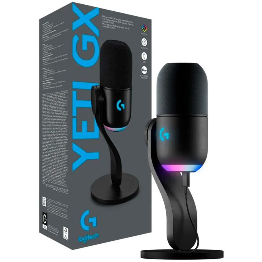 Microfono Logitech YETI GX LIGHTSYNC RGB Premium USB Gamer 988-000568 ...