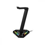Soporte para Diadema Genius GX-UH100, RGB, con puerto 2x USB-C, 2x USB-A, Negro (31250017400)