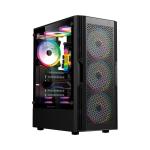 Gabinete Balam Rush Dragonfly Ventra GM570 4 Ventiladores ARGB USB3 3 Vidrio Templado Negro BR-943956