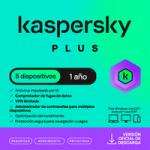 Antivirus ESD Kaspersky Plus, 5 Dispositivos , 3 Cuentas KPM, 365 dias, no devolucion-no cancelacion (KL1042ZDEFS)