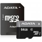 Memoria MicroSD 64GB Adata SDXC Con Adaptador Clase 10 AUSDX64GUICL10-RA1