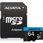 Memoria MicroSD 64GB Adata Premier SDXC UHS-I Clase 10 Con Adaptador AUSDX64GUICL10A1-RA1