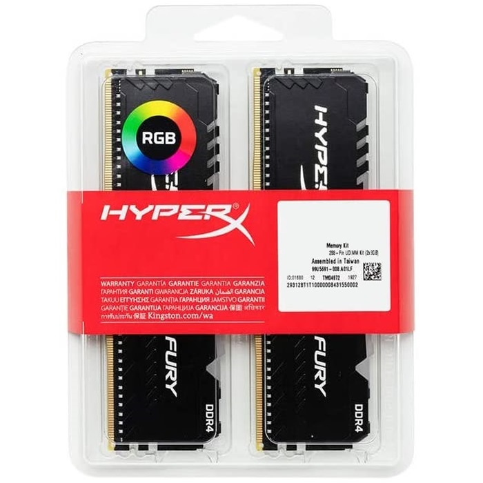 Memorias Ram DDR4 Kingston HyperX FURY RGB 3000MHz 16GB PC4-24000 Kit 2x8  HX430C15FB3AK2/16