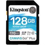 Memoria SD 128GB Kingston SDXC Clase 10 Canvas Go! Plus SDG3/128GB